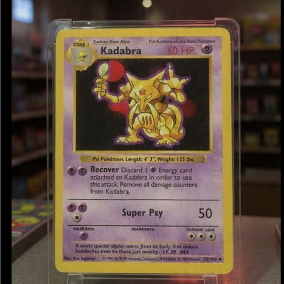 Pokemon Kadabra Trading Card - Raw-Authenticated Collectible